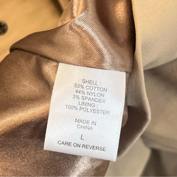 New York & Company Double-Breasted Belted Trench Coat in Tan size Large - Picture 12 of 12